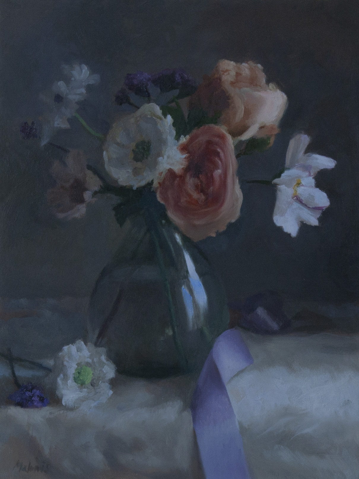 Flowers-with-Purple-Ribbon-9X12-2024-7045